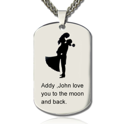 Couple Love Dog Tag Name Necklace - All Birthstone™