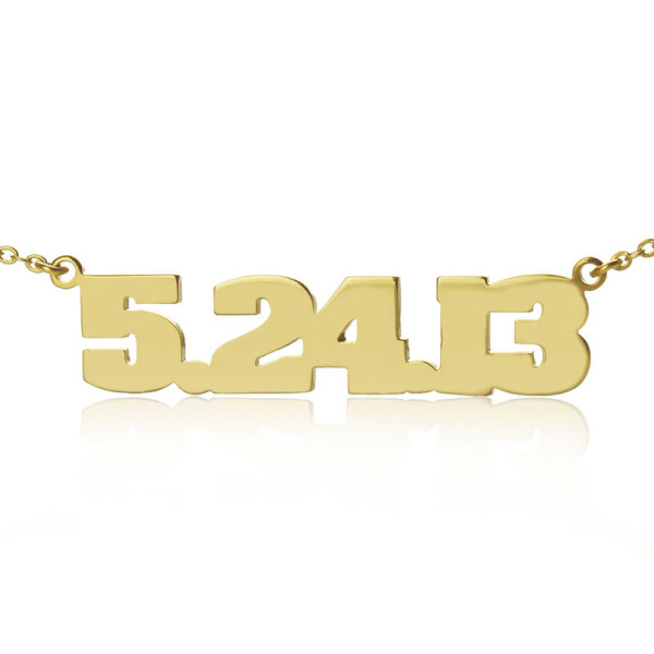 Personial Solid Gold Number Necklace - All Birthstone™