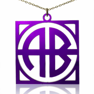 Colorful Acrylic Block Monogram Necklace - All Birthstone™