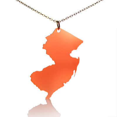 Acrylic New Jersey States Necklace American Map Necklace - All Birthstone™