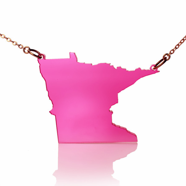 Acrylic Minnesota State Necklace America Map Necklace - All Birthstone™