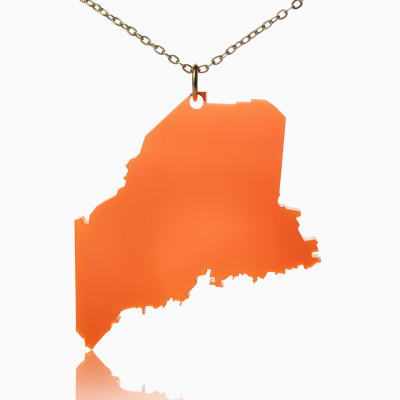Acrylic Maine State Necklace America Map Necklace - All Birthstone™