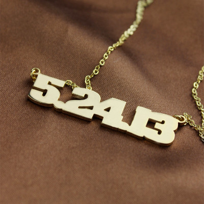 Personial Solid Gold Number Necklace - All Birthstone™