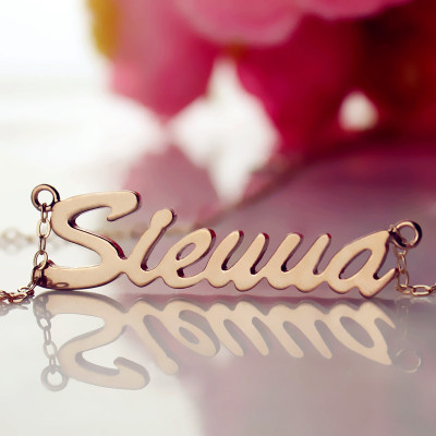 18ct Rose Gold Plated Sienna Style Name Necklace - All Birthstone™