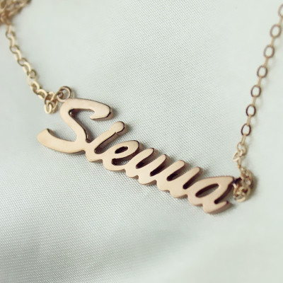 18ct Rose Gold Plated Sienna Style Name Necklace - All Birthstone™