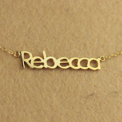 Solid Gold Rebecca Style Name Necklace-18ct - All Birthstone™