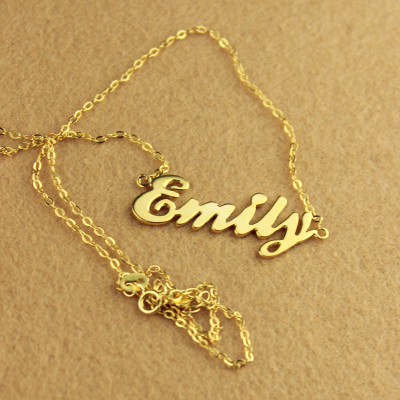 Cursive Script Name Necklace 18ct Solid Gold - All Birthstone™