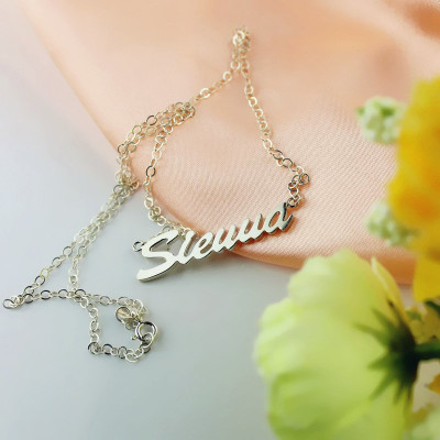 Sterling Silver Sienna Style Name Necklace - All Birthstone™