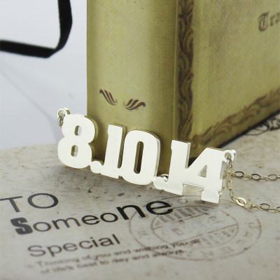 Sterling Silver Number Name Necklace Unique Men Jewellery - All Birthstone™