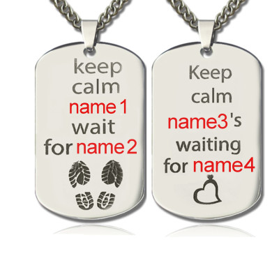Personalised Cute His and Hers Dog Tag Necklaces Sterling Silver - All Birthstone™