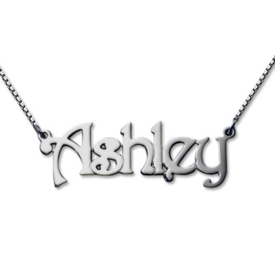 Harrington Style Sterling Silver Name Necklace - All Birthstone™