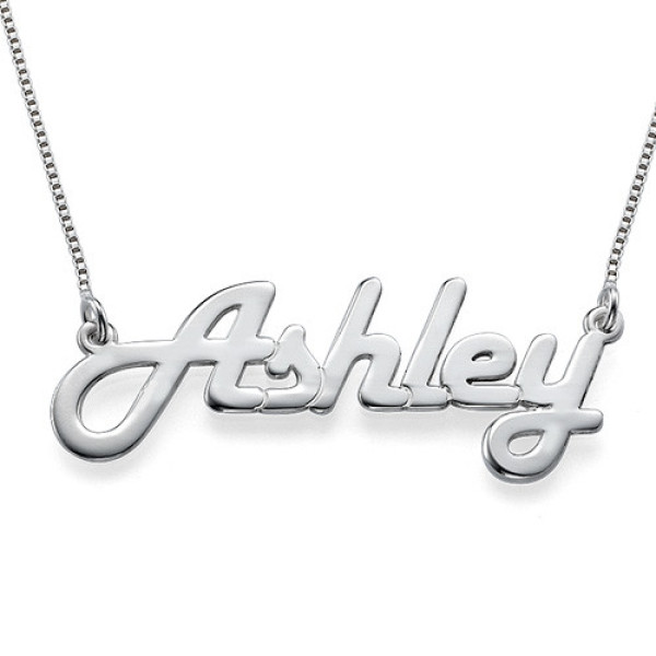 Stylish Silver Name Necklace - All Birthstone™