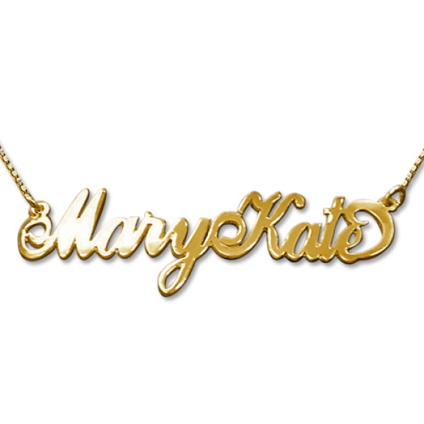 2 Capital Letters 18ct Gold Name Necklace - All Birthstone™