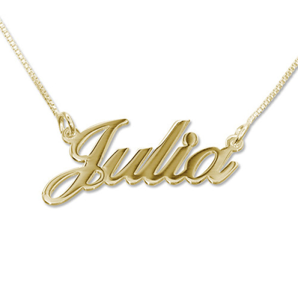 Small 18ct Gold-Plated Silver Classic Name Necklace - All Birthstone™