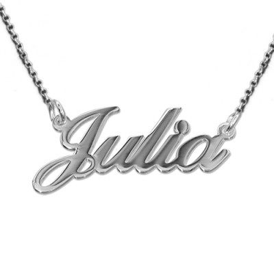 Extra Thick Silver Name Necklace With Rollo Chain - All Birthstone™