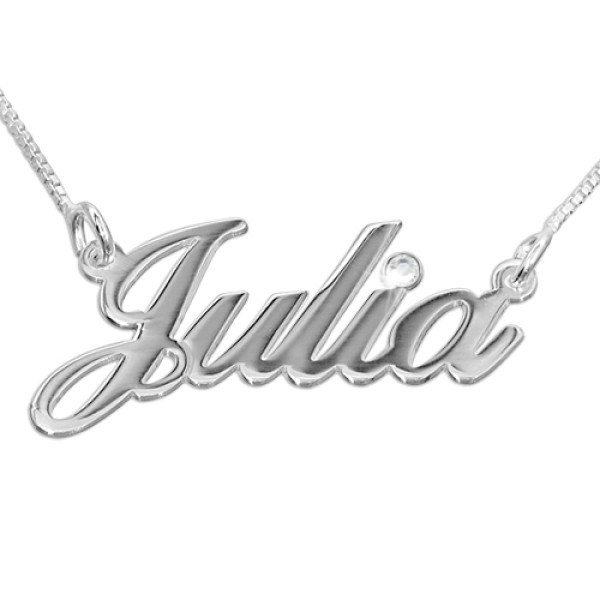18ct White Gold and Diamond Name Necklace - All Birthstone™