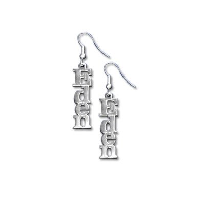 Sterling Silver Name Earrings - All Birthstone™