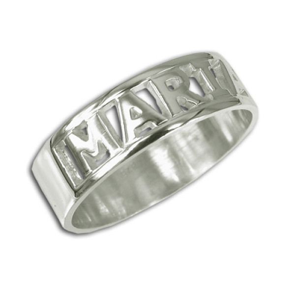 Personalised English Silver Engraved Name Ring - All Birthstone™