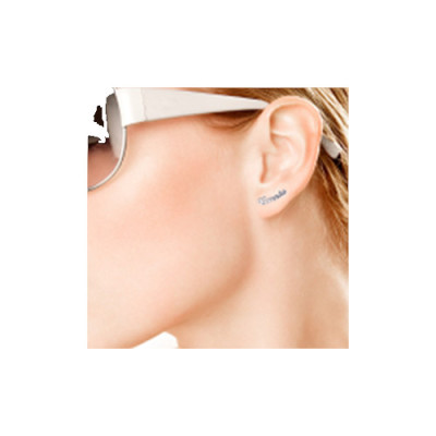 Sterling Silver Personalised Name Stud Earring (PAIR) - All Birthstone™