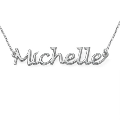 Silver Handwritten Name Necklace - All Birthstone™