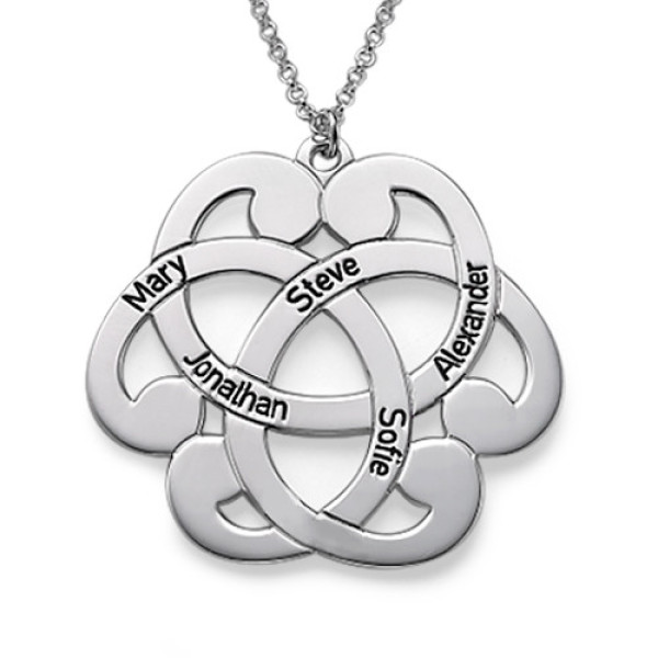 Silver Engraved Arabesque Necklace - All Birthstone™