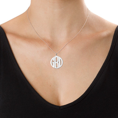 Personalised Silver Print Monogram Necklace - All Birthstone™