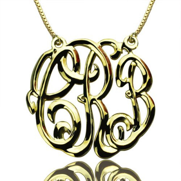 Celebrity Cube Premium Monogram Necklace Gifts 18ct Gold Plated - All Birthstone™