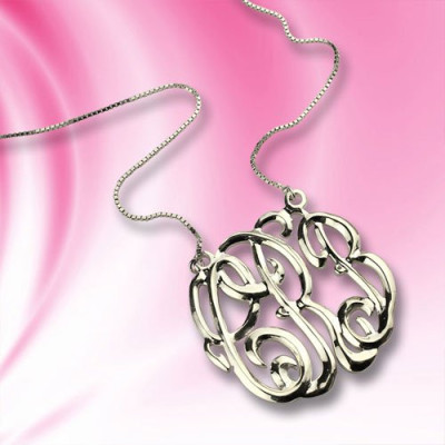 Celebrity Cube Premium Monogram Necklace Gifts Sterling Silver - All Birthstone™