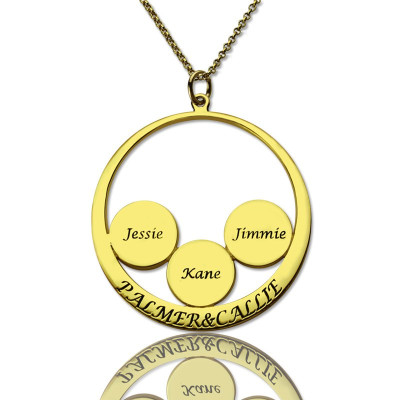 Mothers Family Name Pendant In Gold - All Birthstone™