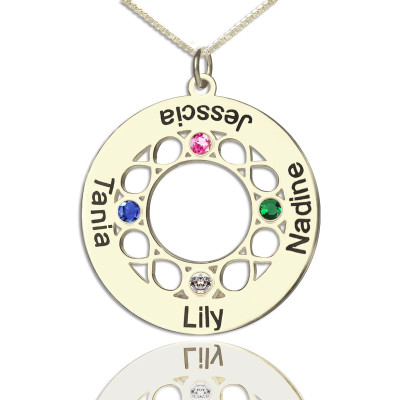 Infinity Family Names Necklace For Mom - All Birthstone™