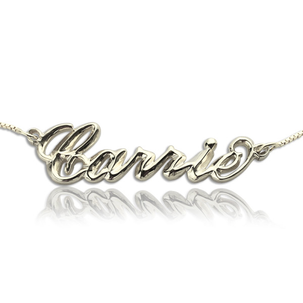 Personalised 3D Carrie Name Necklace Sterling Silver - All Birthstone™