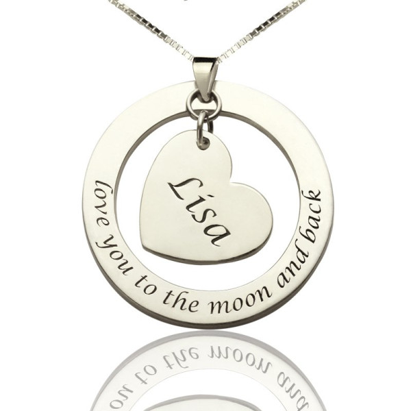 Custom Promise Necklace with Name  Phrase Sterling Silver - All Birthstone™
