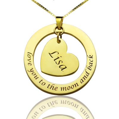 Personalised Promise Necklace with Name  Phrase 18ct Gold Plated - All Birthstone™