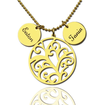 Family Tree Necklace With Name Charm For Mom - All Birthstone™