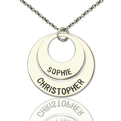 Engraved Ring Mother Necklace Sterling Silver - All Birthstone™