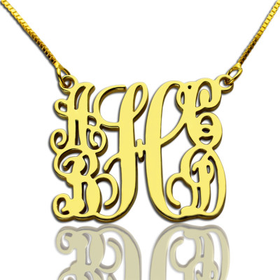 Gold Plated Family Monogram Necklace With 5 Initials - All Birthstone™
