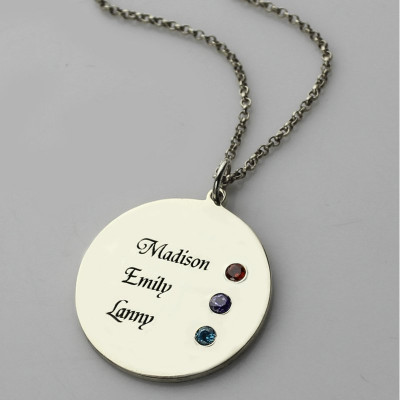 Grandma's Disc Birthstone Necklace  - All Birthstone™