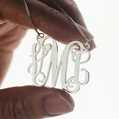 Personalised Monogram Initial Necklace Sterling Silver - All Birthstone™
