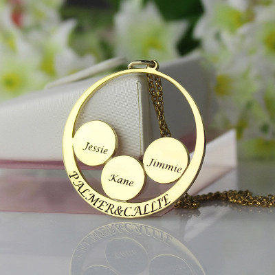Mothers Family Name Pendant In Gold - All Birthstone™