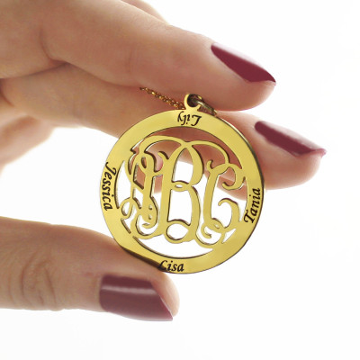 Family Monogram Name Necklace In 18ct Gold Plated - All Birthstone™