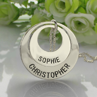 Engraved Ring Mother Necklace Sterling Silver - All Birthstone™