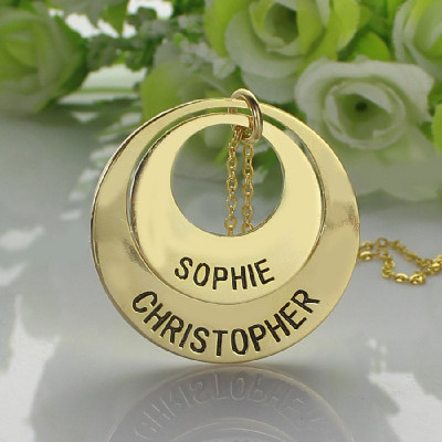 Engraved Ring 18ct Gold Plated Mother Necklace - All Birthstone™