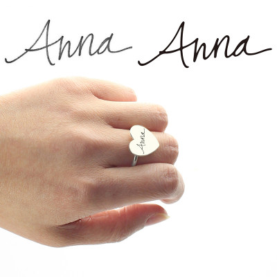 Personalised Signature Ring Handwriting Sterling Silver - All Birthstone™