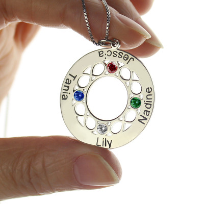 Infinity Family Names Necklace For Mom - All Birthstone™