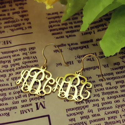 18ct Gold Plated Monogram Earrings - All Birthstone™