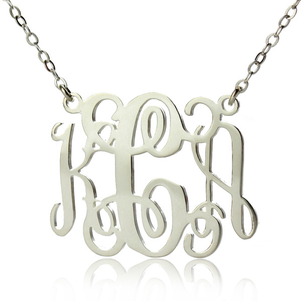 Alexis Bellino Style Monogram Necklace Solid White Gold 18ct - All Birthstone™