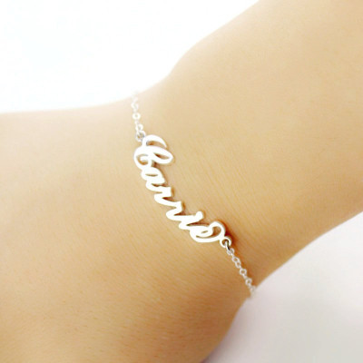 Personalised Sterling Silver Carrie Name Bracelet - All Birthstone™