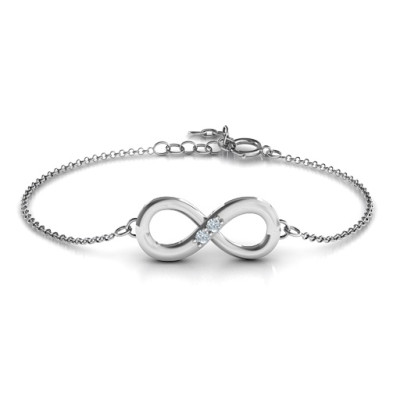 Personalised Twosome  Infinity Bracelet - All Birthstone™