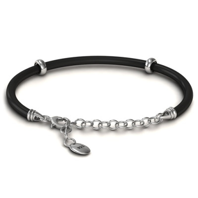 Personalised Leather Snake Bracelet with 1.5  Extender - All Birthstone™