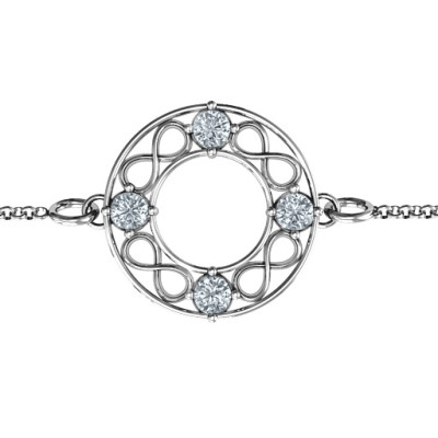Personalised Circular Infinity Bracelet - All Birthstone™